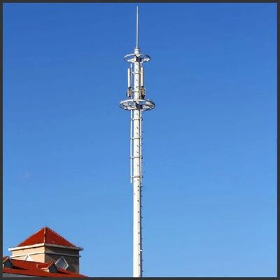 Telecom Galvanized Steel Monopole Tower Single Tube Tower for 5G Wireless Antenna Lightning Tower