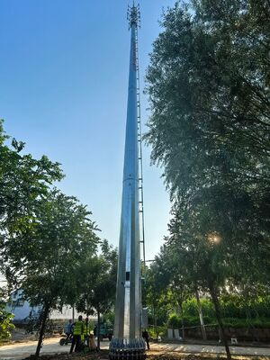 Telecom Galvanized Steel Monopole Tower Single Tube Tower for 5G Wireless Antenna Lightning Tower