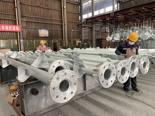 Communication Tower Monopole Single Tube Tower Galvanized Q235B/Q355 Steel Telecommunication Towers Accessories