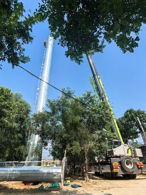 Communication Tower Monopole Single Tube Tower Galvanized Q235B/Q355 Steel Telecommunication Towers Accessories