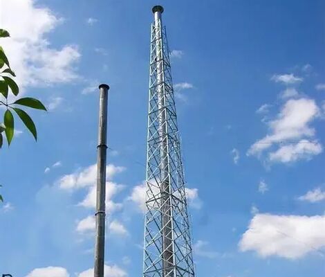 Steel Chimney Tower Quick Assembly Smart City Communication Infrastructure Projects Hot Dip Galvanizing 30 Year