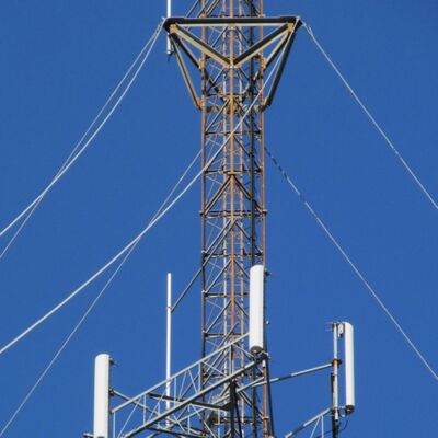 Customizable height angle steel tower with stable lattice structure and hot dip galvanized surface treatment for communication signal expansion