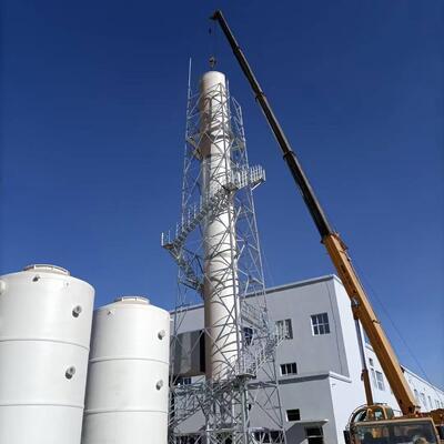 Hot Dip Galvanized Chimney Tower Providing Strong Wind Resistance and Anti Corrosion Protection for Industrial Chimneys and Flue Systems