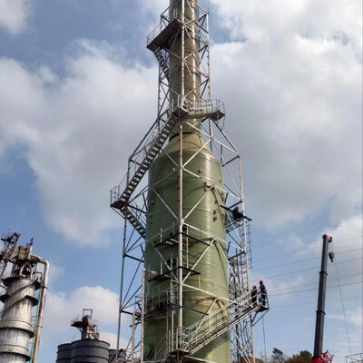 Chimney Tower Steel Support with Custom Height and Corrosion Resistant Coating for Industrial Waste Gas Emission Systems