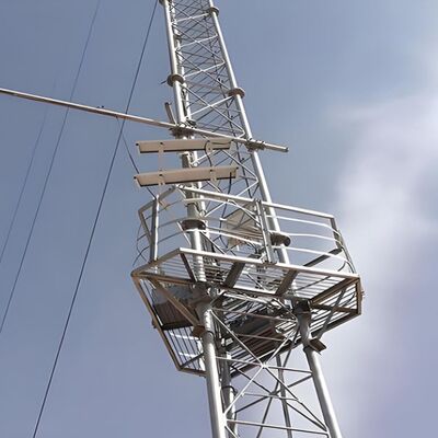 Custom Height Hot Dip Galvanized Anemometer Tower for Wind Farm Resource Assessment and Meteorological Sensor Installation
