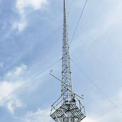 Custom Height Hot Dip Galvanized Anemometer Tower for Wind Farm Resource Assessment and Meteorological Sensor Installation