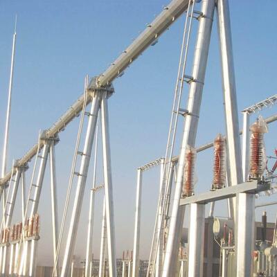 Durable Power Structure Hot Dip Galvanized Steel Transmission Tower Substation Frame and Cross Arm Components for Power Grid Projects