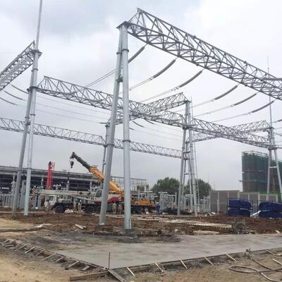 Durable Power Structure Hot Dip Galvanized Steel Transmission Tower Substation Frame and Cross Arm Components for Power Grid Projects