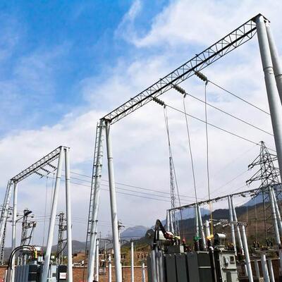 Durable Power Structure Hot Dip Galvanized Steel Transmission Tower Substation Frame and Cross Arm Components for Power Grid Projects