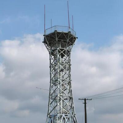 Q235B Steel Silver Hot Dip Galvanized Customizable Height Weather Radar Signal Tower Telecommunication Accessory Lightning Tower