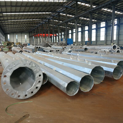 Monopole Tower made of high strength steel Q235 Q355 with tapered polygonal or circular design for telecommunication infrastructure