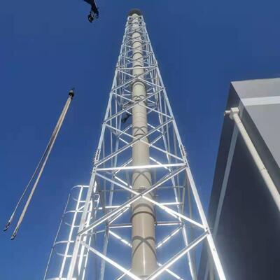 Chimney Tower featuring overall hot dip galvanizing process for excellent anti corrosion performance in harsh industrial environments