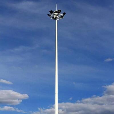 Fixed Floodlight Tower with Internal Ladder and Maintenance Platform Hot Dip Galvanized Steel for and Safe Outdoor Illumination in Large Venues