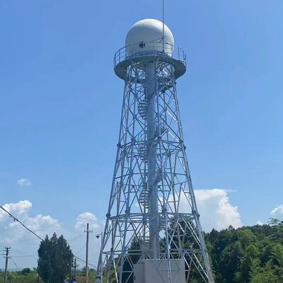 Customizable Radar Tower with hot dip galvanized steel construction height 20 to 80 meters designed for stable radar signal reception