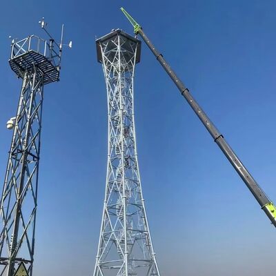 Customizable Radar Tower with hot dip galvanized steel construction height 20 to 80 meters designed for stable radar signal reception