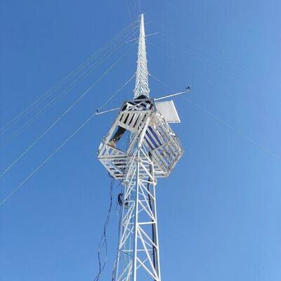 Durable Anemometer Tower Hot Dip Galvanized Steel Met Mast for Wind Farm Projects and Environmental Monitoring with Multiple Measuring Layers