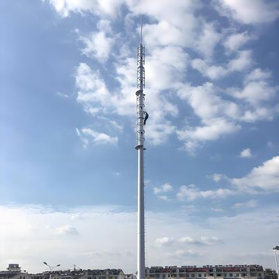 Monopole Tower Hot Dip Galvanized Single Pole Communication Tower with Tapered Steel Structure for Telecom and Smart City Projects
