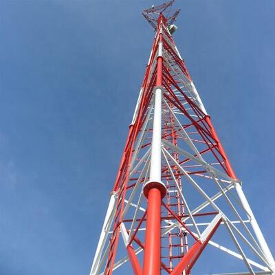 Steel tube tower constructed from steel materials with hot dip galvanized coating ensuring long service life and rust prevention