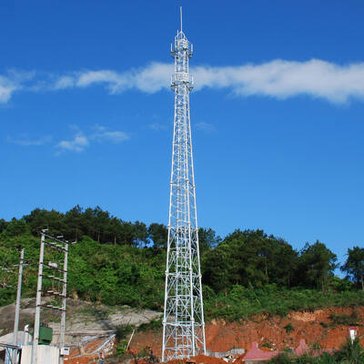Hot dip galvanized angle steel tower with strong wind and earthquake resistance ensuring telecommunication infrastructure