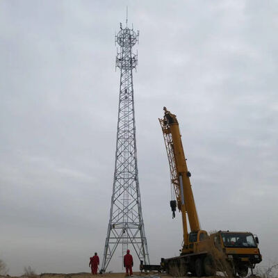 Hot dip galvanized angle steel tower with strong wind and earthquake resistance ensuring telecommunication infrastructure
