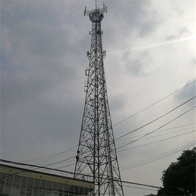 Durable angle steel tower designed with hot dip galvanized anti corrosion process suitable for 4G 5G radio and television signal expansion