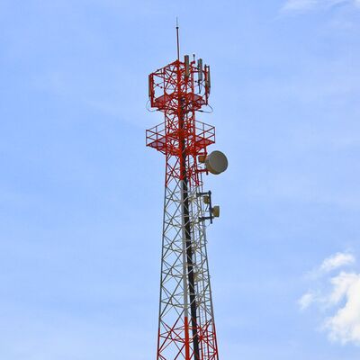 Customizable angle steel tower with integral four column structure hot dip galvanized anti corrosion treatment for 4G 5G wireless communication