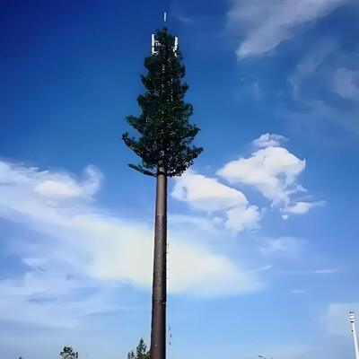 High strength steel Bionic Tree Tower with realistic pine palm and banyan shapes customizable height from 10 to 60 meters for communication needs