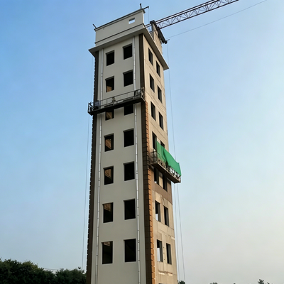 Training Tower Four Legged Lattice Steel Structure with Climbing Ladder and Rescue Platform for Fire Brigade Training
