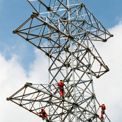 Electric Power Tower Transmission Line Tower with Customizable Height and Voltage Grade Hot Dip Galvanized Steel Structure