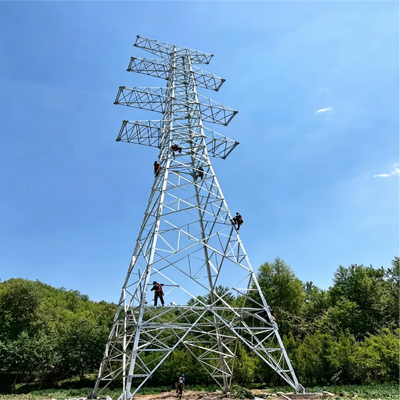 Electric Power Tower Transmission Line Tower with Customizable Height and Voltage Grade Hot Dip Galvanized Steel Structure