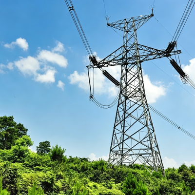 Electric Power Tower Transmission Line Tower with Customizable Height and Voltage Grade Hot Dip Galvanized Steel Structure