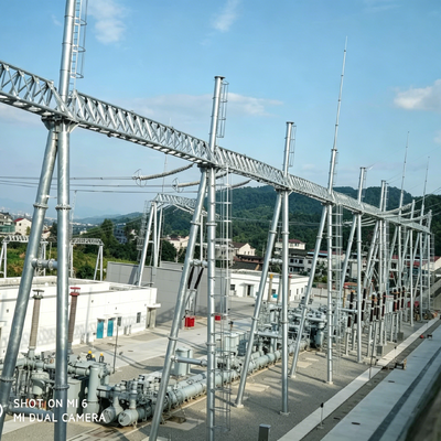 Steel Power Structure with Hot Dip Galvanized Surface for Transmission Tower Substation Frame Cross Arm and Support Components