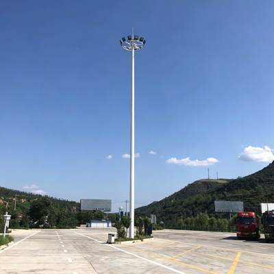 High Mast Floodlight Tower Hot Dip Galvanized Steel Design with Electric Hydraulic Lifting System for Safe and Maintenance Operations