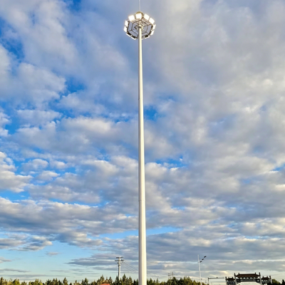 High Mast Floodlight Tower Hot Dip Galvanized Steel Design with Electric Hydraulic Lifting System for Safe and Maintenance Operations