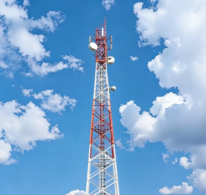 Customizable height angle steel tower with hot dip galvanized surface treatment suitable for 4G 5G signal transmission and radio coverage