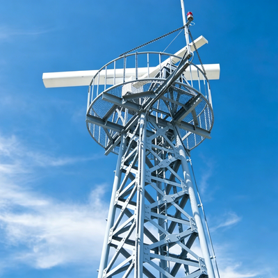 Durable Radar Tower with hot dip galvanized anti corrosion steel structure height from 20 meters to 80 meters suitable for radar signal reception