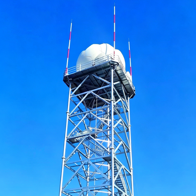 Radar Tower stable and structure for meteorological weather radar monitoring climate data collection and airport radar systems