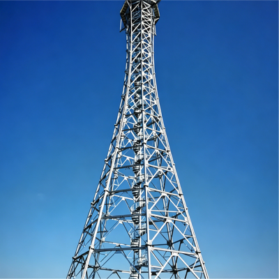 Hot Dip Galvanized Steel Radar Tower 20 to 80 Meters Strict Raw Material Inspection and Full Process Control for Performance