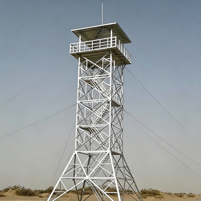 Guard Tower galvanized steel lookout tower with customizable height from 10m to 80m featuring hot dip galvanized anti corrosion treatment for outdoor