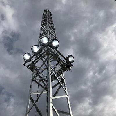 Customizable Floodlight Tower with Height Options from 10 to 80 Meters and Configurable Lighting Capacity for Wide Area Outdoor Lighting