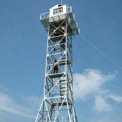 Steel Structure Tourist Tower Guard House Platform Observation Tower Angle Lattice Steel Watchtower 10-80m