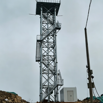 Custom height Steel Structure Guard House Platform Observation Tower Angle Lattice Steel Watchtower