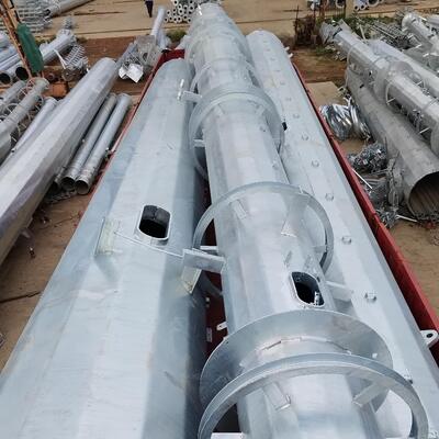 Monopole Tower Hot Dip Galvanized Q355B Steel 5G Telecommunication Signal Tower Custom 10-60m Height